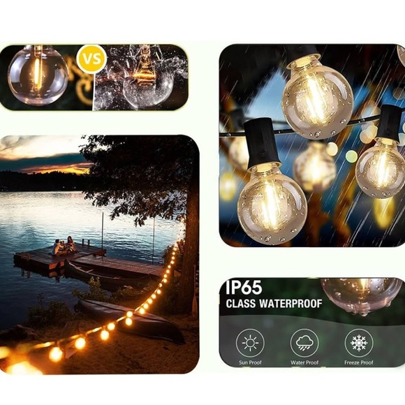 String Lights with Black Holders Set of 2 - Picture 3 of 5